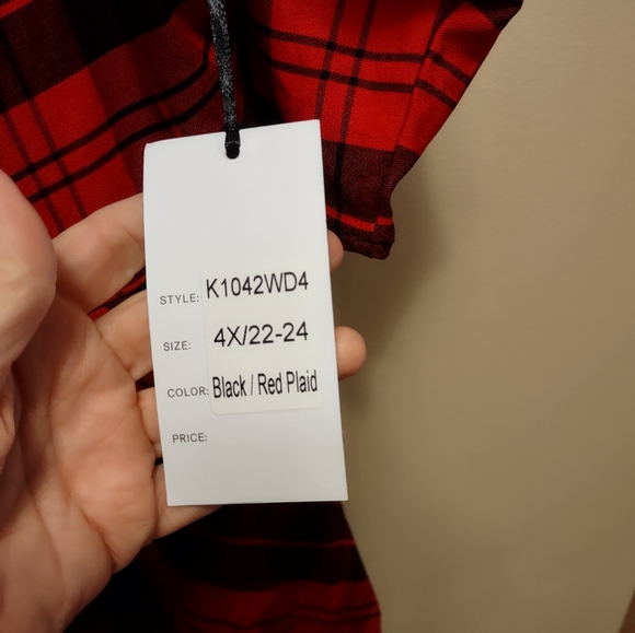 NWT Unique Vintage 4x Red and black plaid dress - Picture 5 of 7
